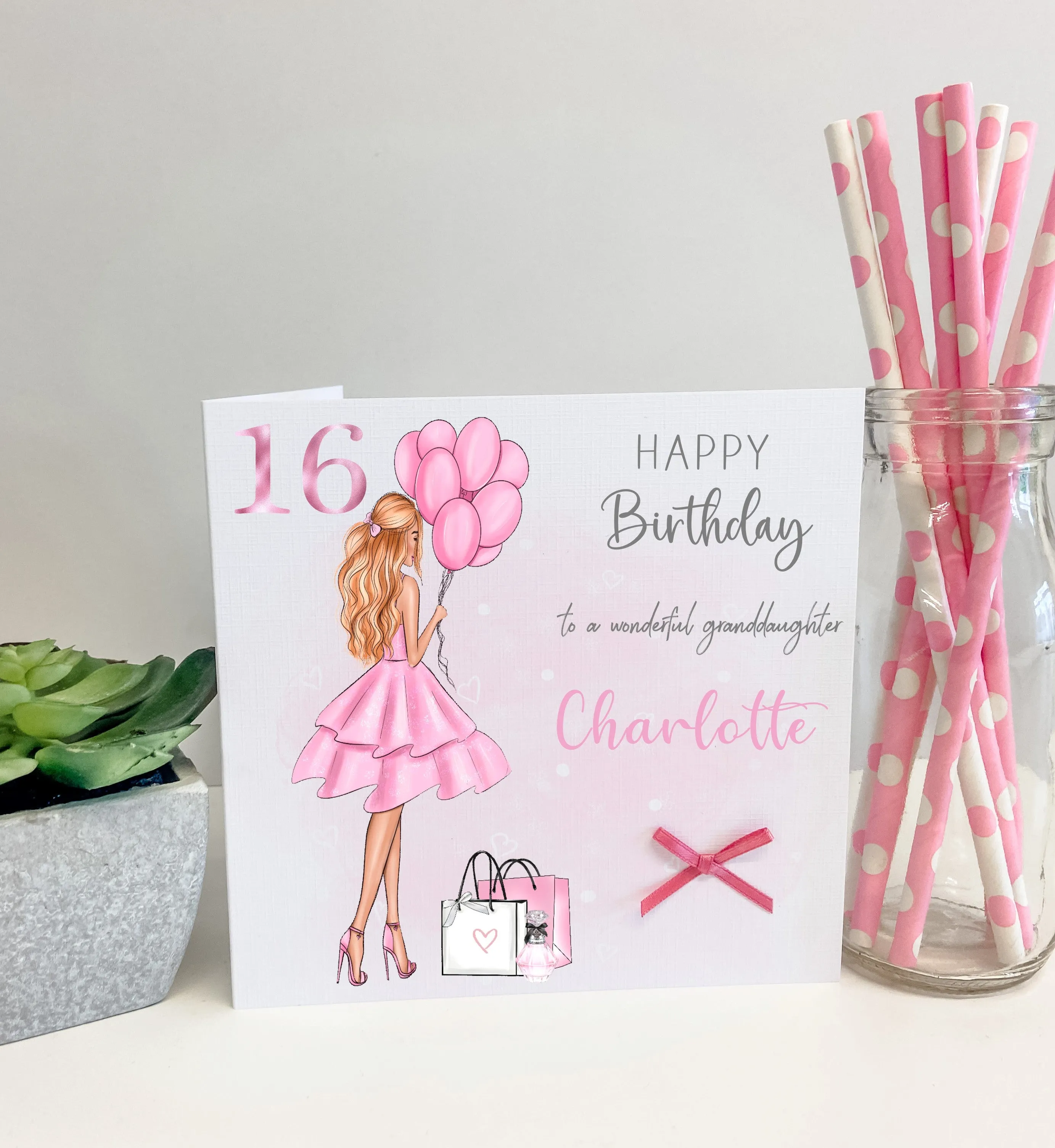 Personalised Birthday Party Banner Girl Pink Dress