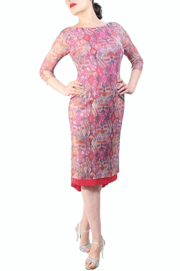 pink medley NINA tango dress with sleeves