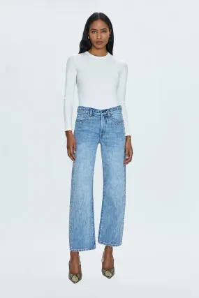 PISTOLA - LEXI MID RISE BOWED STRAIGHT JEAN SATELLITE