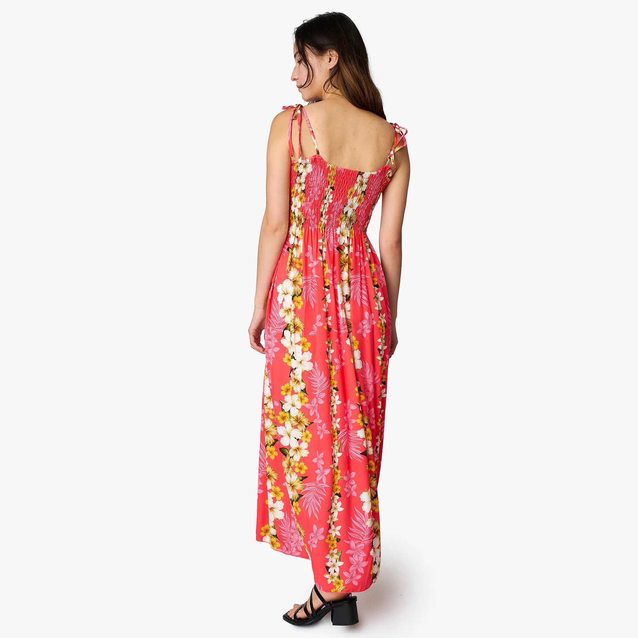 Plumeria Panel Long Smock Dress