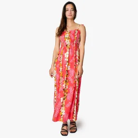 Plumeria Panel Long Smock Dress