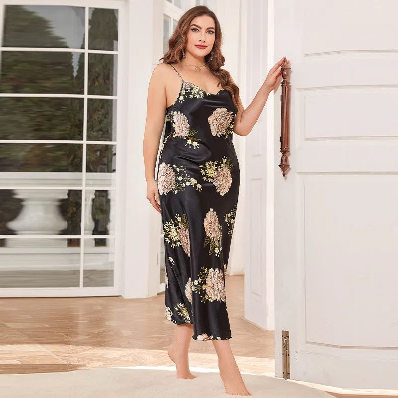 Plus-sized Plus Size Ice Silk Fashion Casual Pajamas