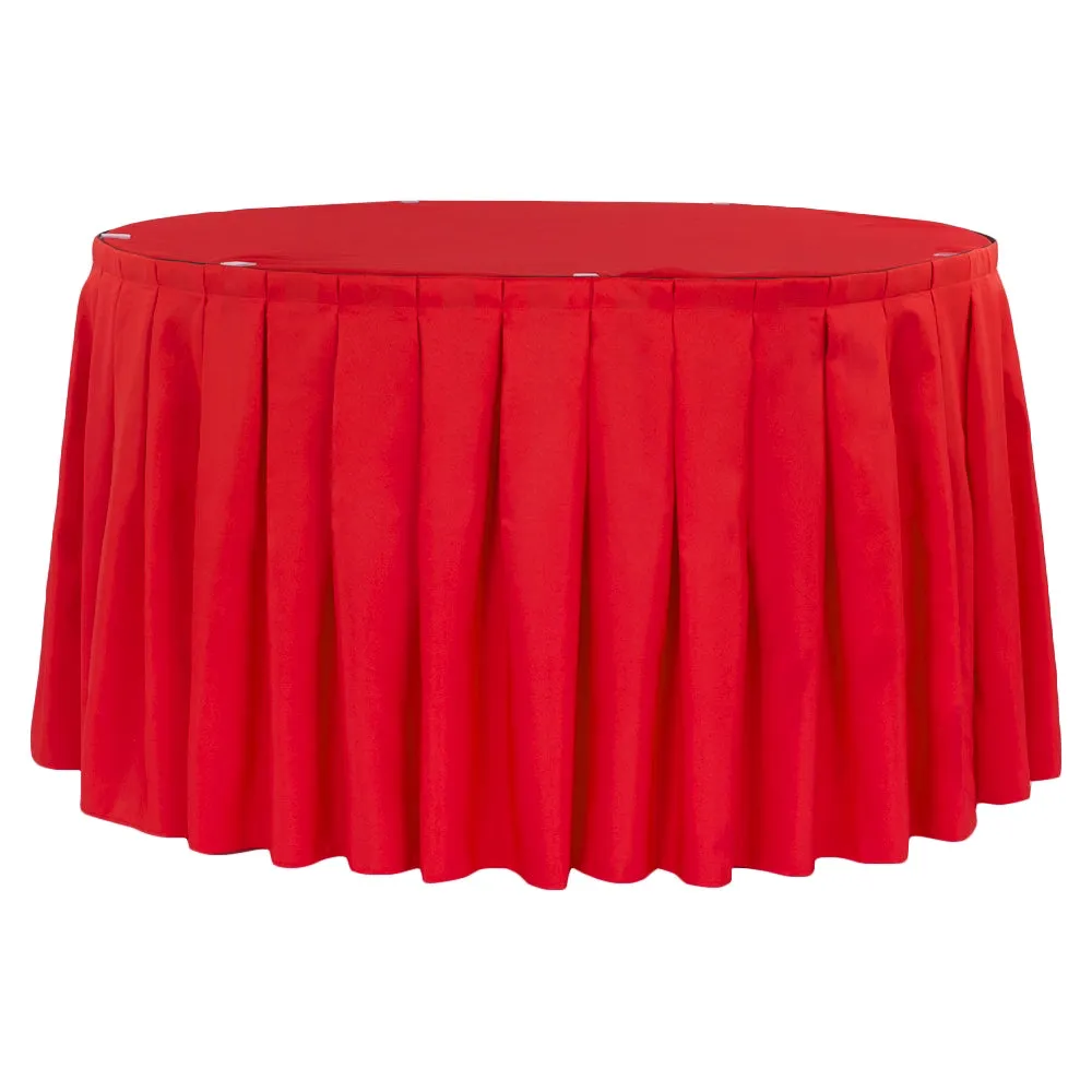 Polyester 14ft Table Skirt - Red