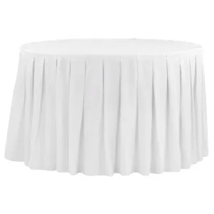 Polyester 14ft Table Skirt - White