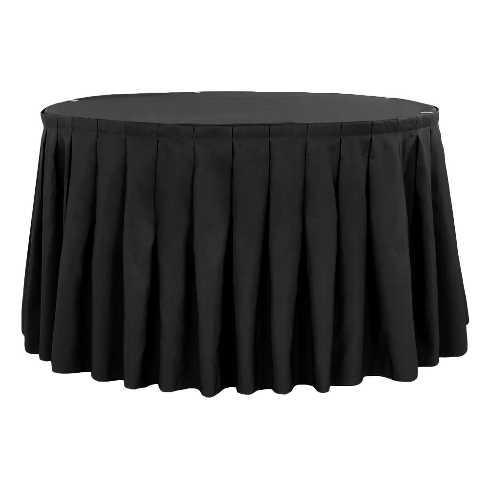 Polyester 21ft Table Skirt - Black