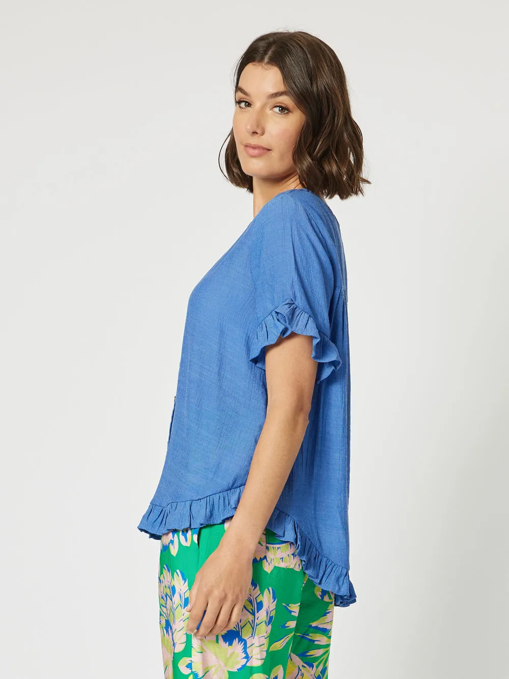 Portofino Short Sleeve Top - Cobalt