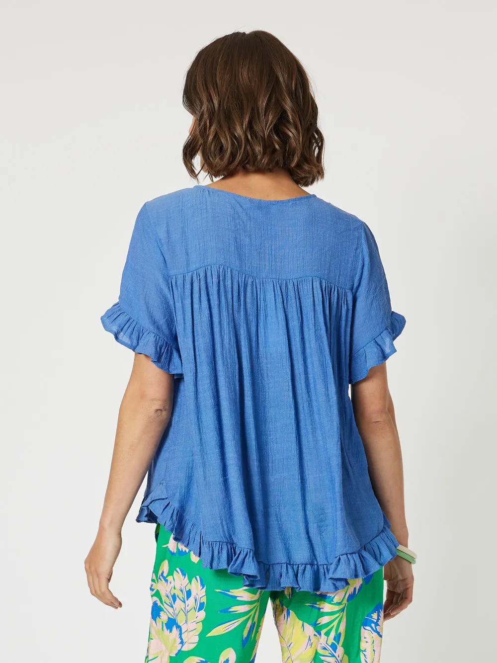 Portofino Short Sleeve Top - Cobalt