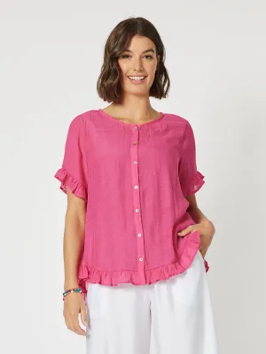 Portofino Short Sleeve Top - Hot Pink