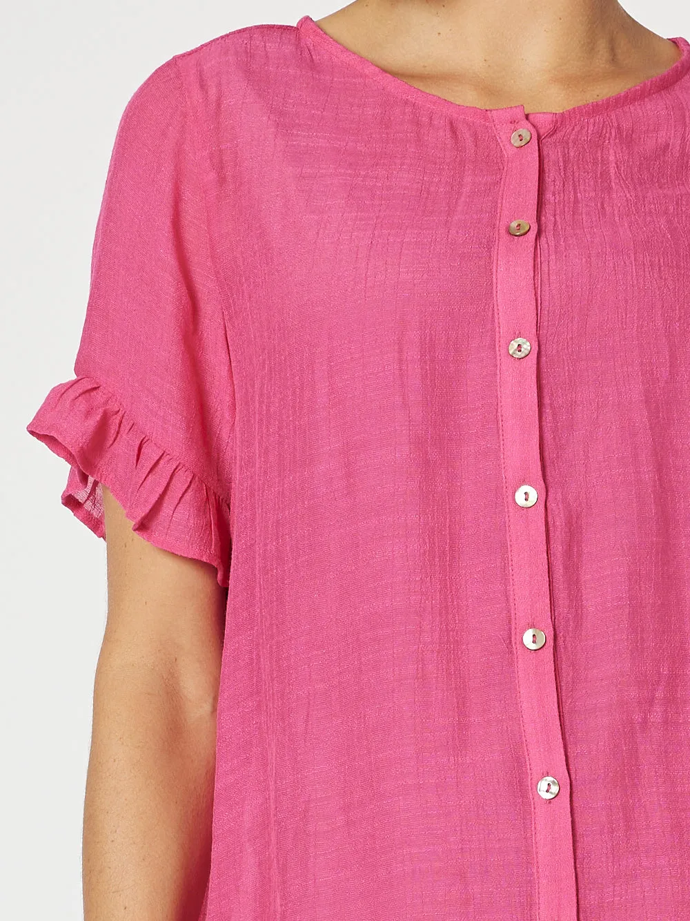 Portofino Short Sleeve Top - Hot Pink