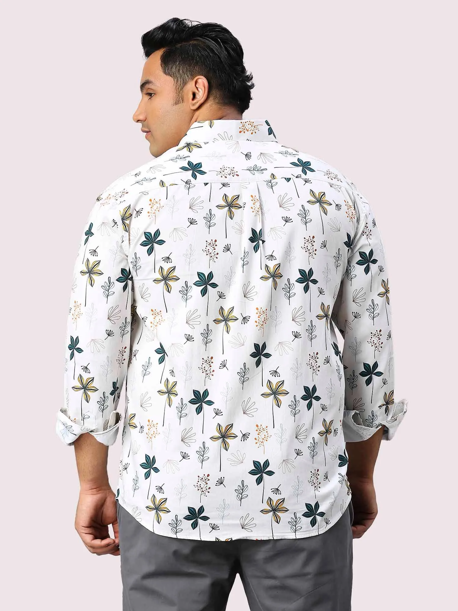 Posy Digital Printed Full Sleeve Shirt Men's Plus Size