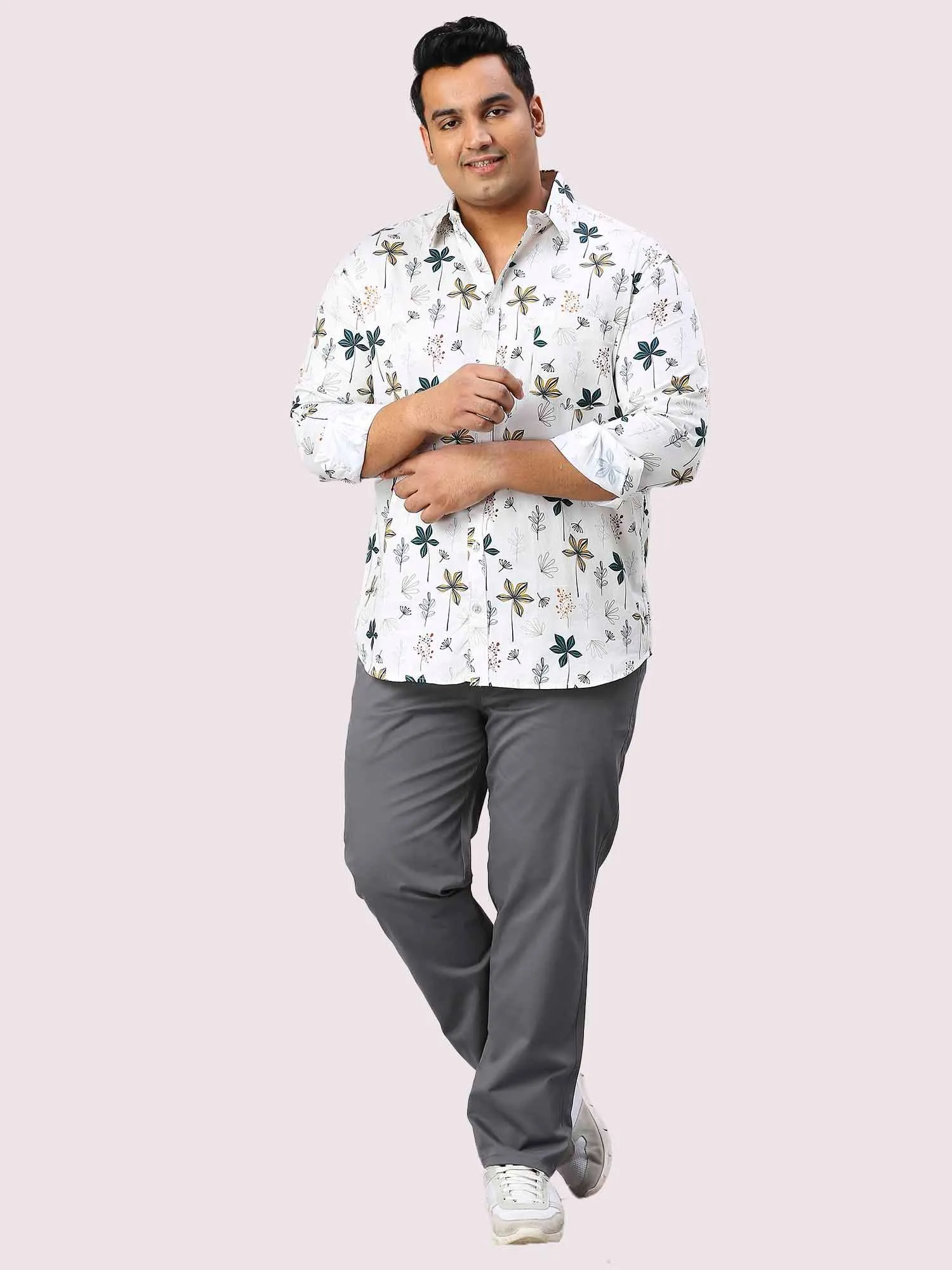 Posy Digital Printed Full Sleeve Shirt Men's Plus Size