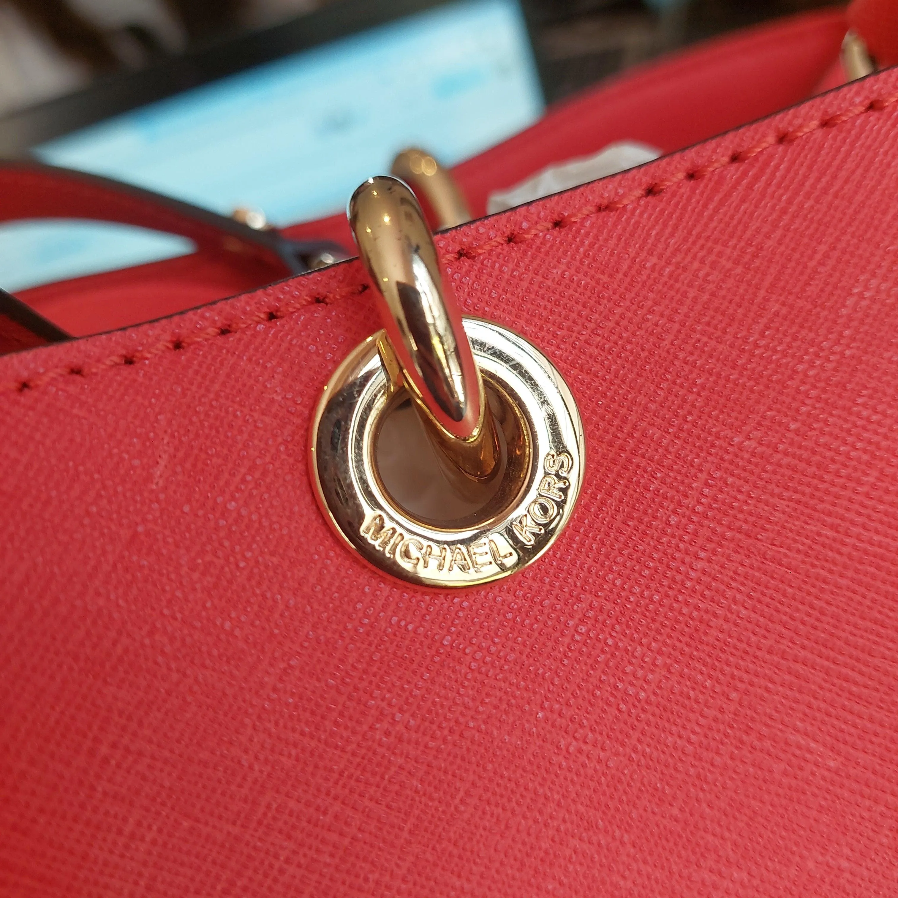 Pre-Loved Treasures - Michael Kors 'Cynthia' Coral Leather Satchel