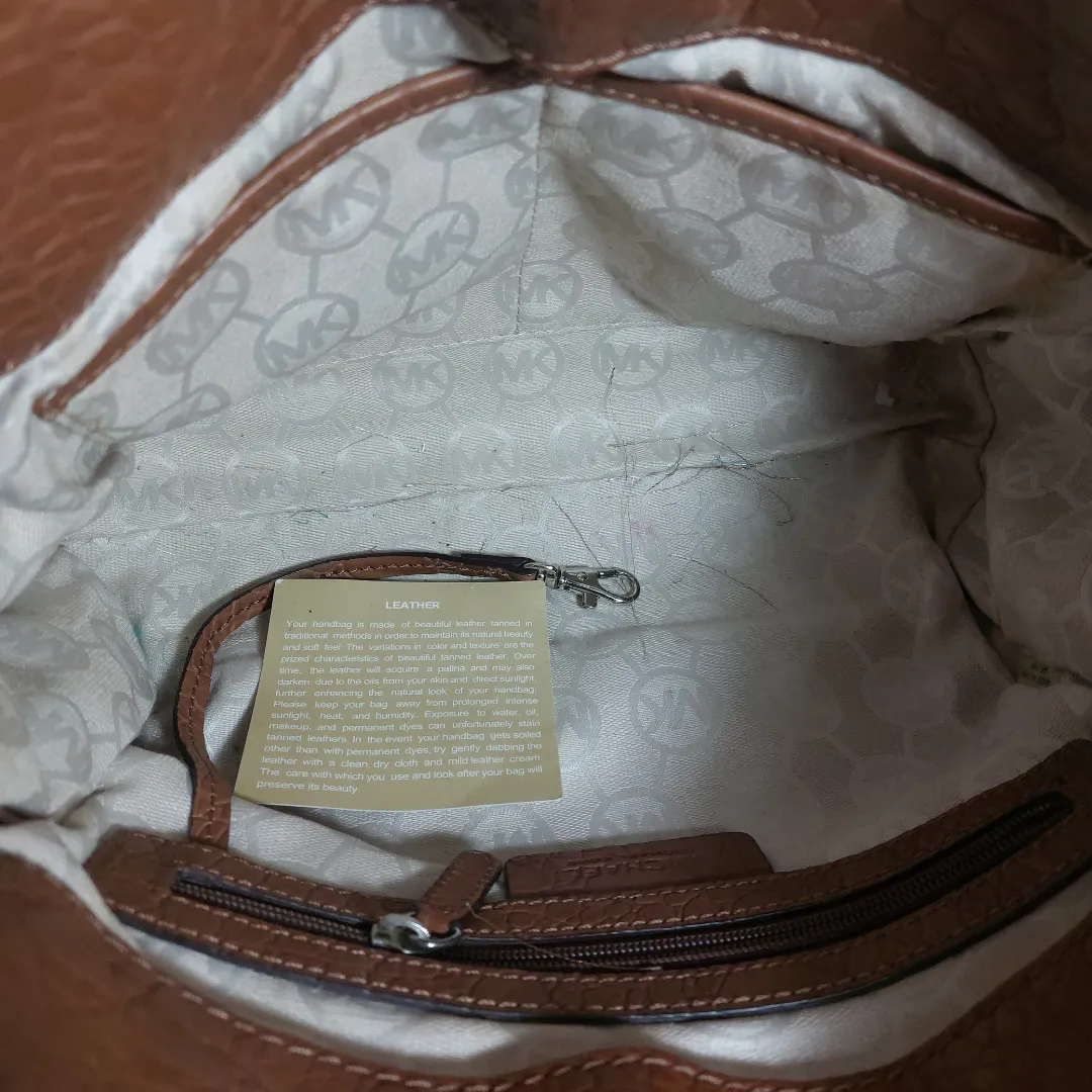 Pre-Loved Treasures - MIchael Kors Tan Leather Hamilton Lock Satchel