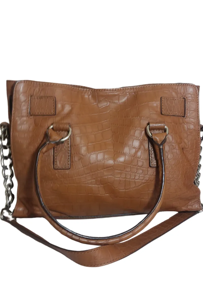 Pre-Loved Treasures - MIchael Kors Tan Leather Hamilton Lock Satchel