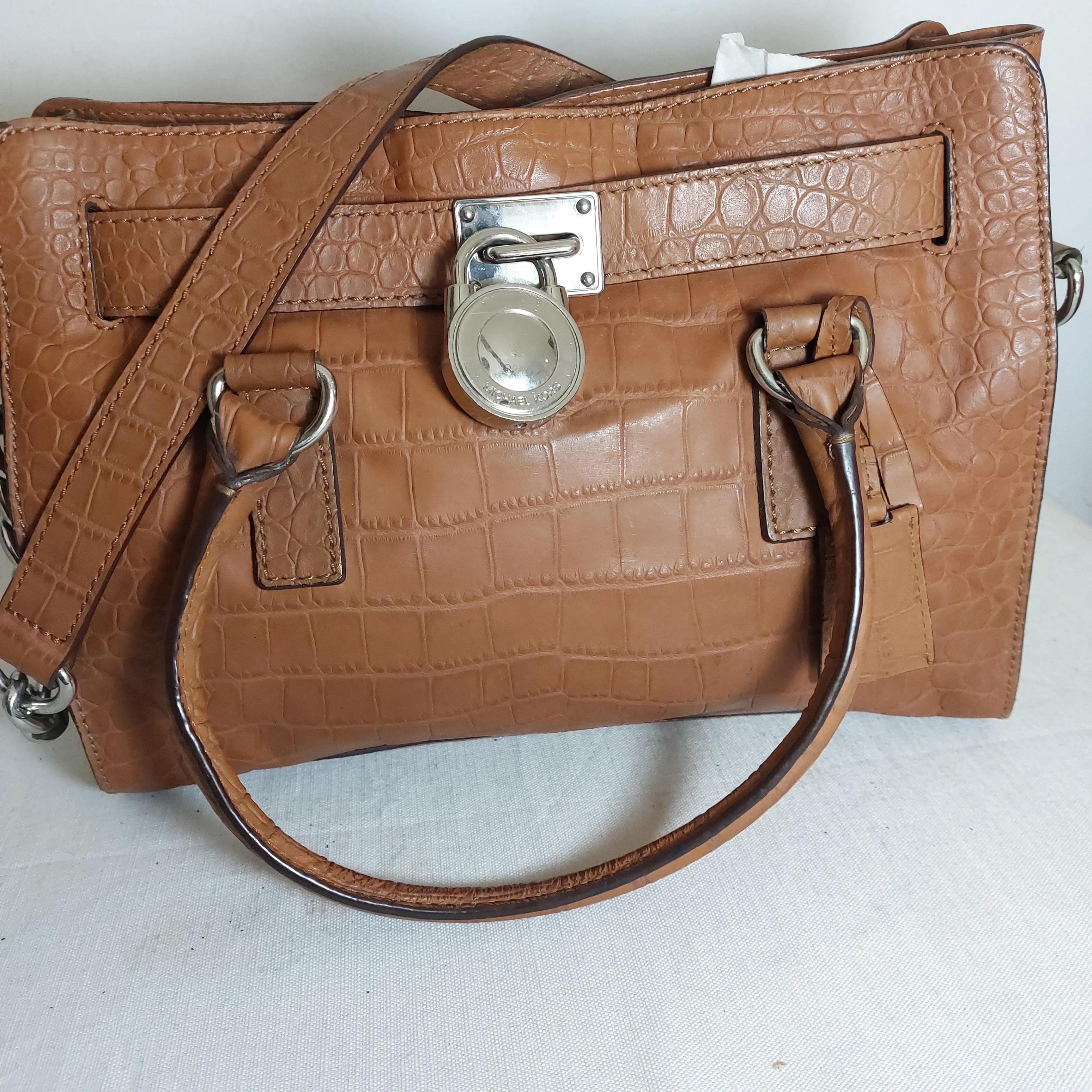 Pre-Loved Treasures - MIchael Kors Tan Leather Hamilton Lock Satchel