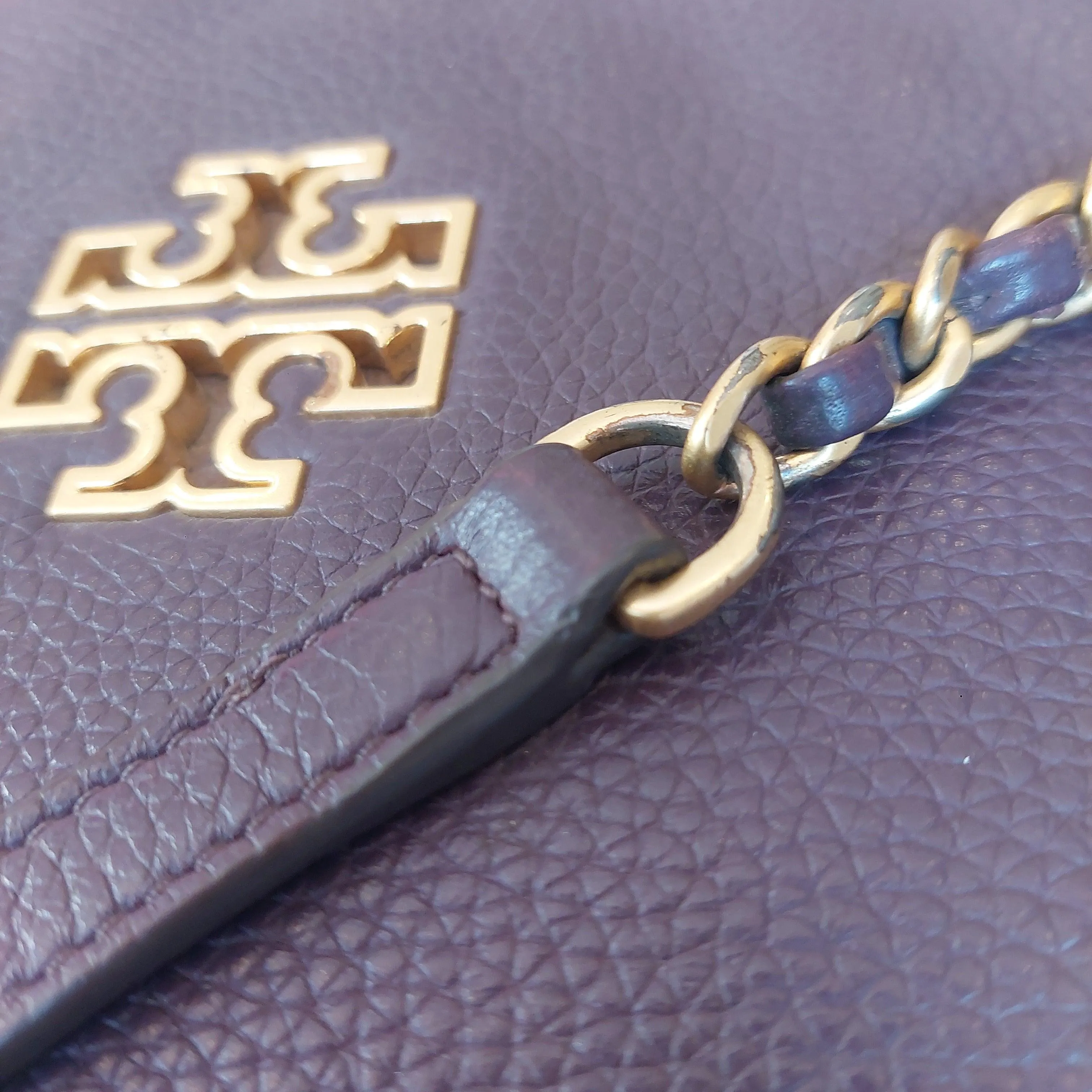 Pre-Loved Treasures - Tory Burch Purple Leather 'Britten' Shoulder Bag