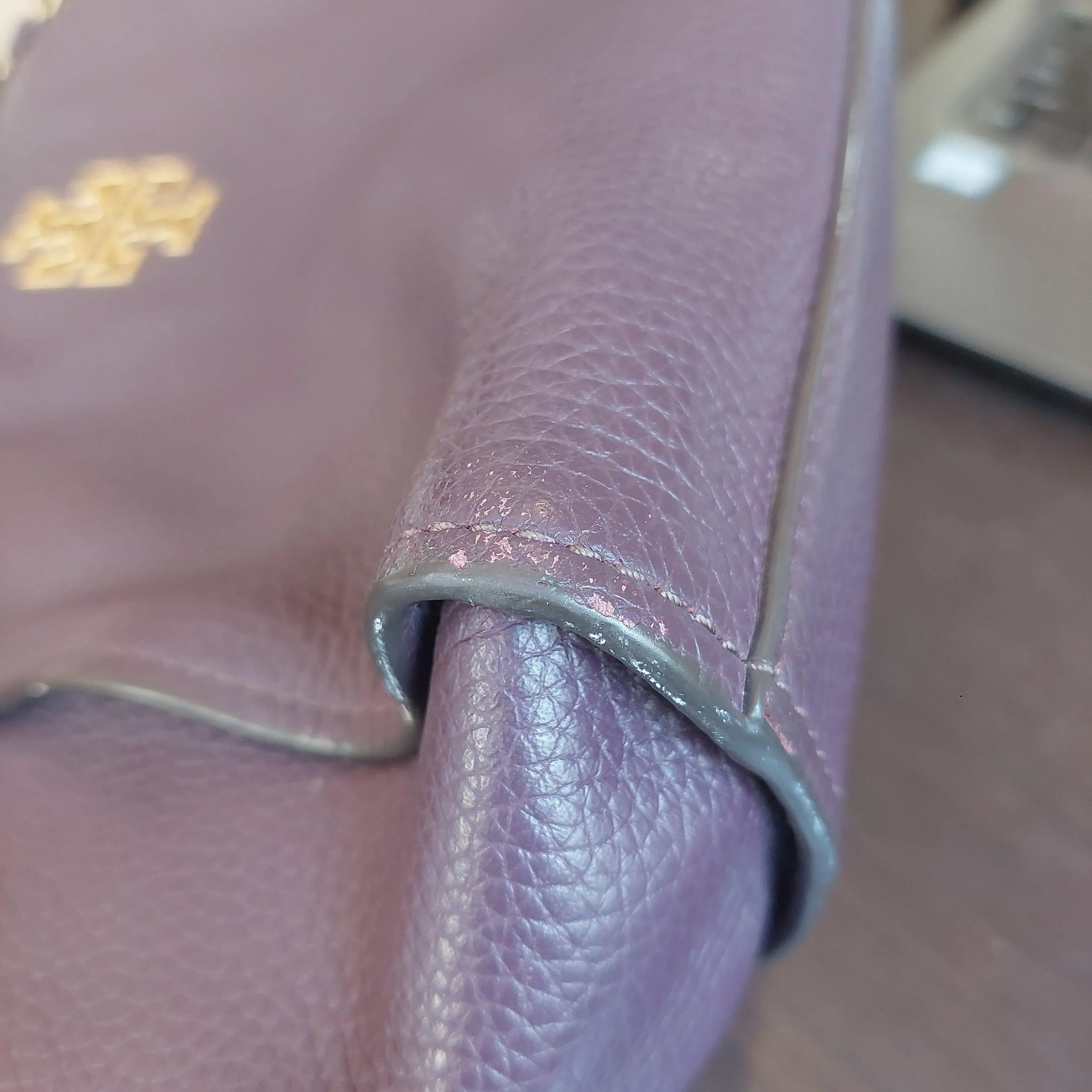 Pre-Loved Treasures - Tory Burch Purple Leather 'Britten' Shoulder Bag