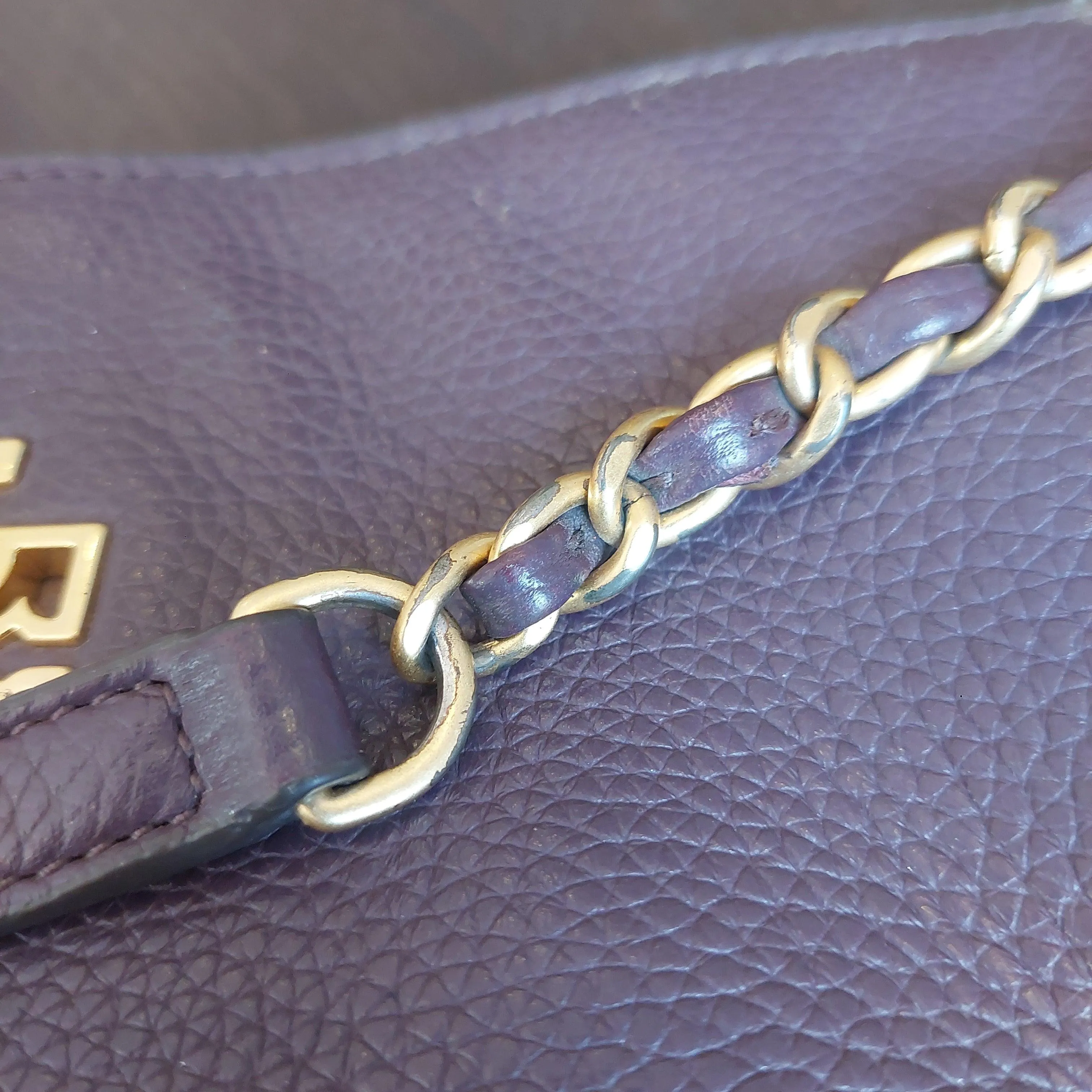 Pre-Loved Treasures - Tory Burch Purple Leather 'Britten' Shoulder Bag