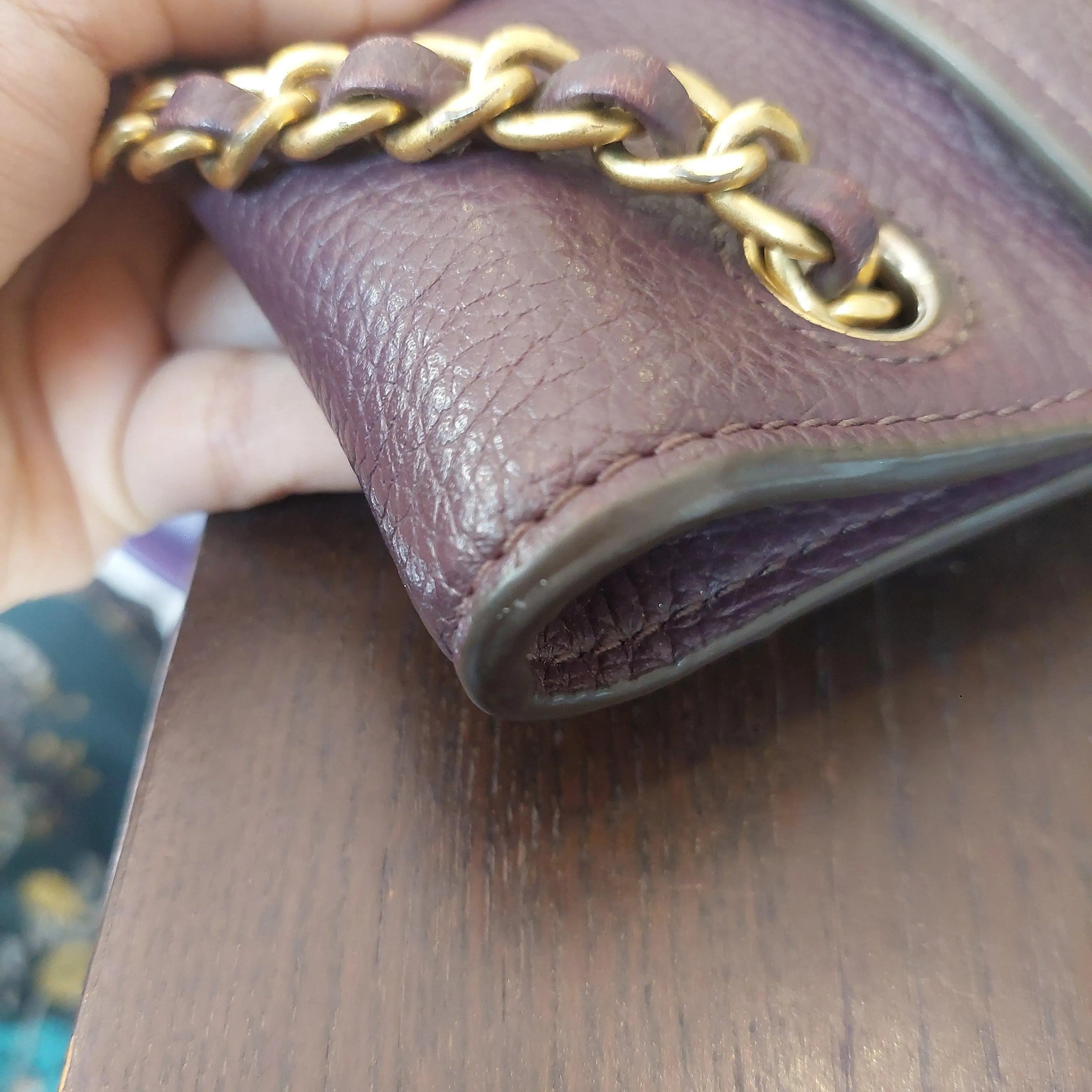 Pre-Loved Treasures - Tory Burch Purple Leather 'Britten' Shoulder Bag