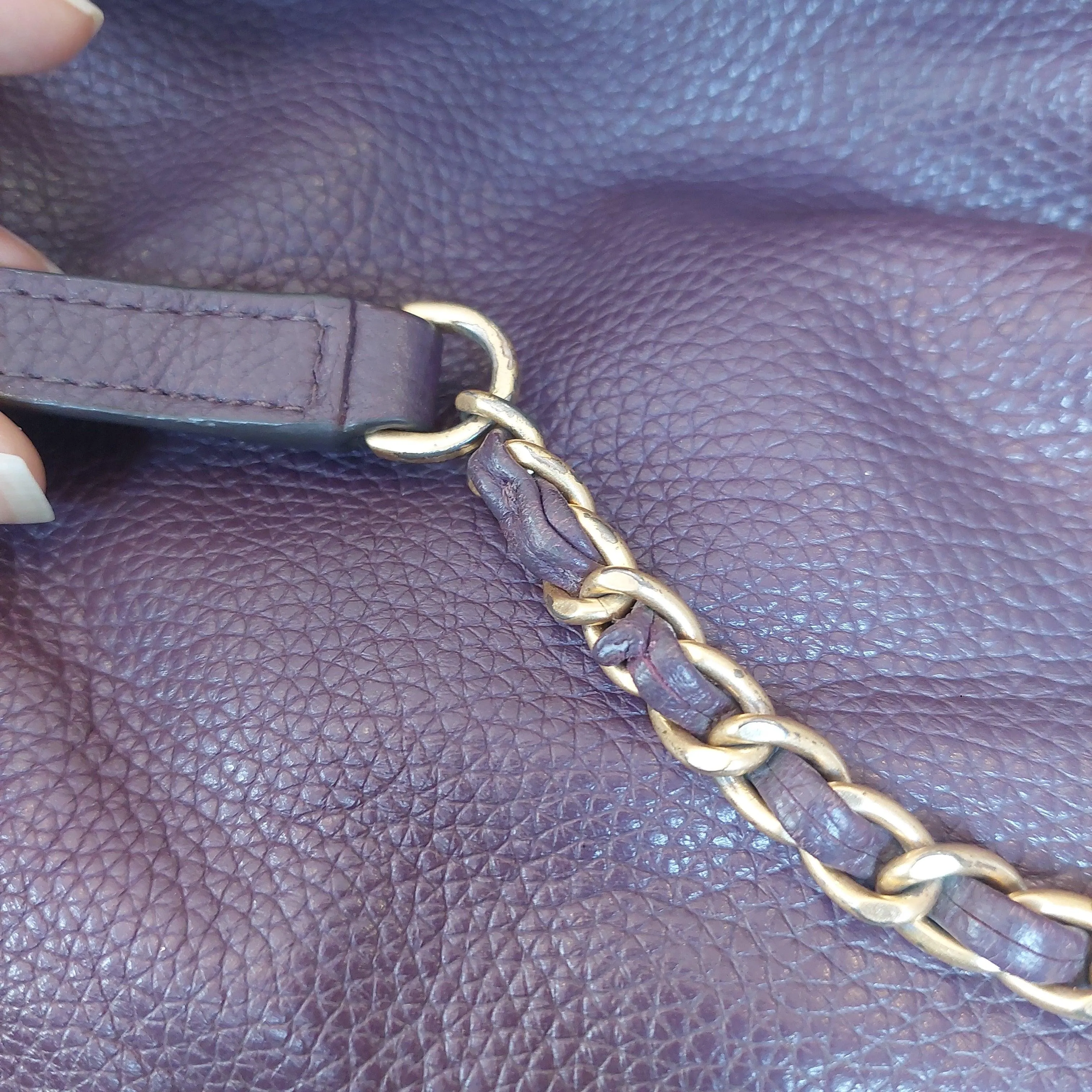 Pre-Loved Treasures - Tory Burch Purple Leather 'Britten' Shoulder Bag