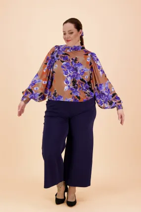 Puff Blouse Iris Brown/Purple