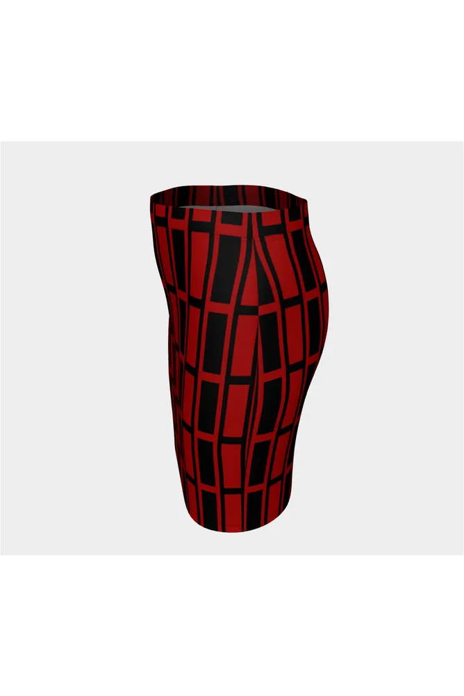 Red and Black Fitted Skirt