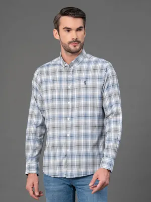 RedTape Blue Checked Shirt for Men | Classic & Versatile