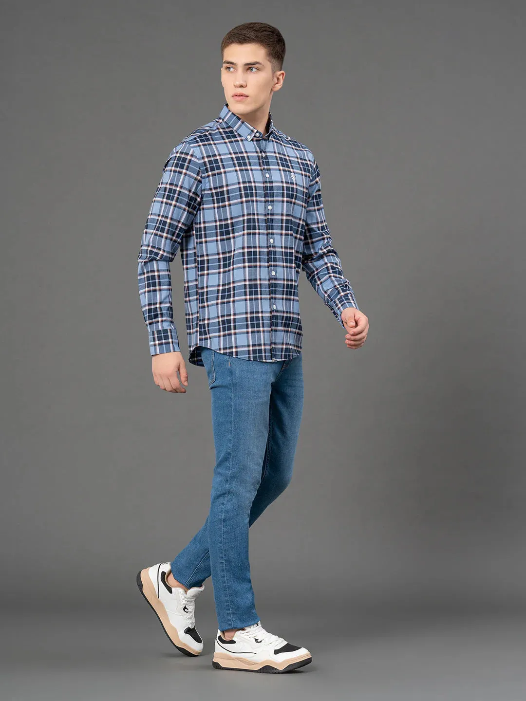 RedTape Dark Checked Shirt for Men | Classic & Versatile