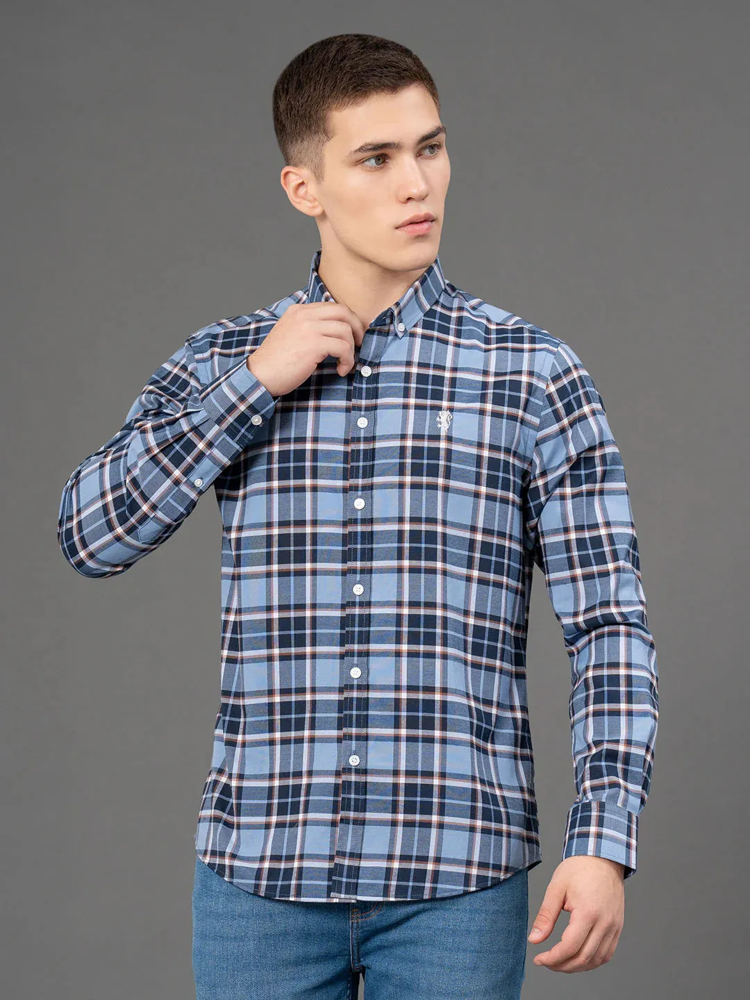 RedTape Dark Checked Shirt for Men | Classic & Versatile