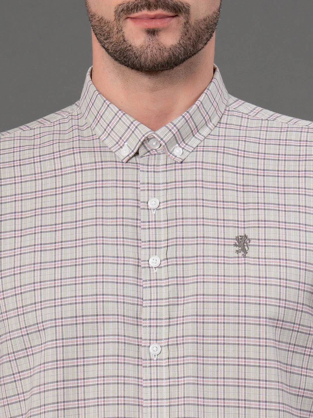 RedTape Mauve Checked Shirt for Men | Classic & Versatile