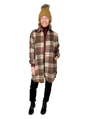 Renfrew Plaid Shacket- APRICOT/BROWN-FINAL SALE*S*