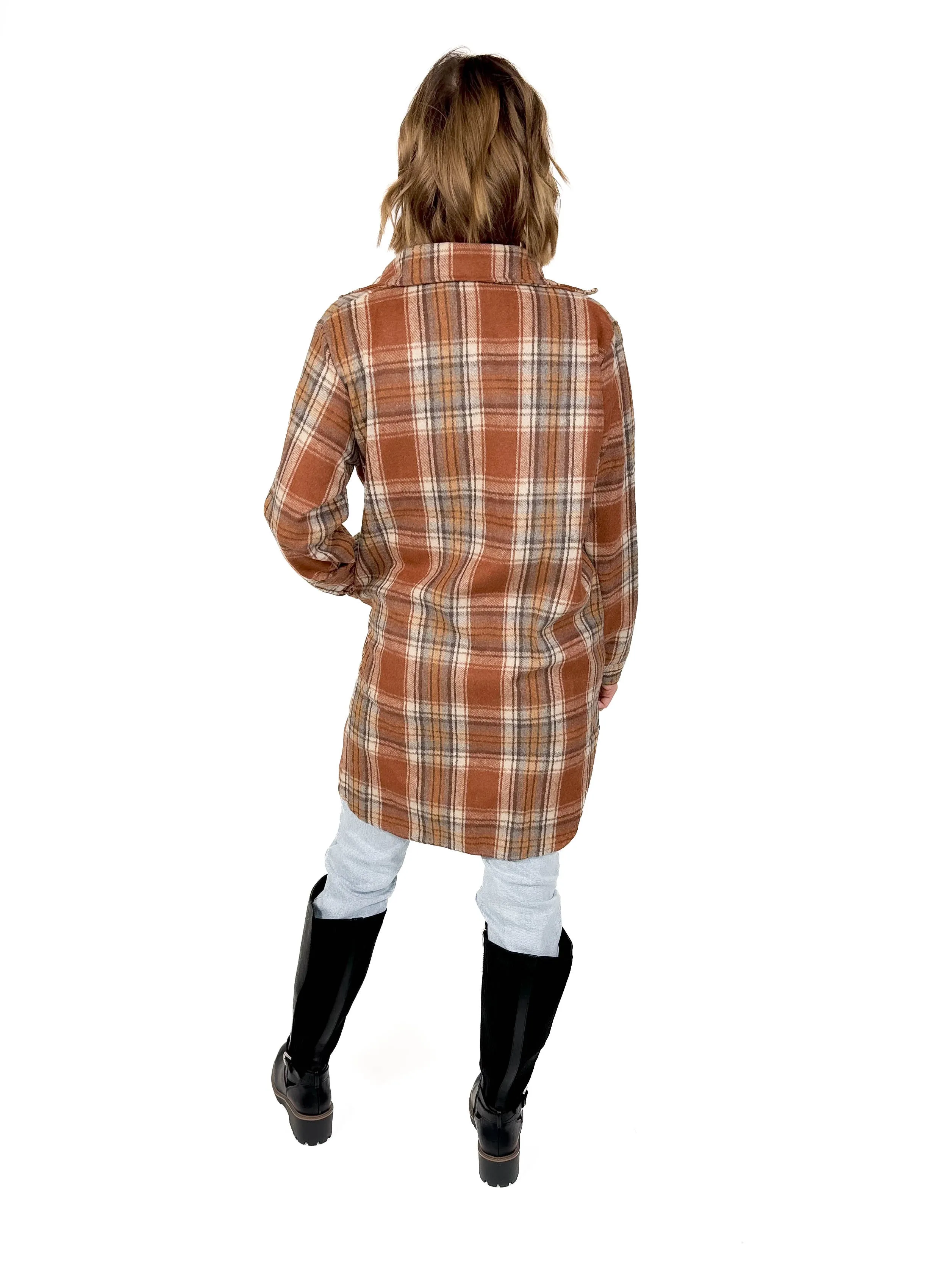 Renfrew Plaid Shacket- RUST