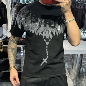 Rhinestone Wing Men T-Shirt