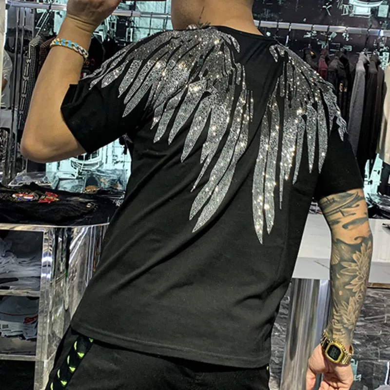 Rhinestone Wing Men T-Shirt