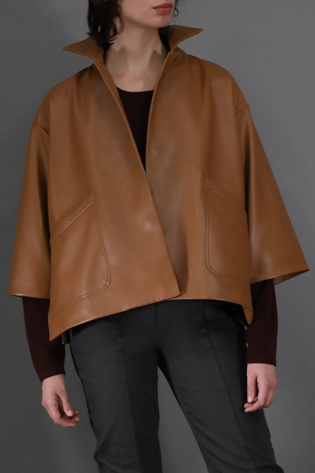 RIMINI LEATHER JACKET IN CAMEL