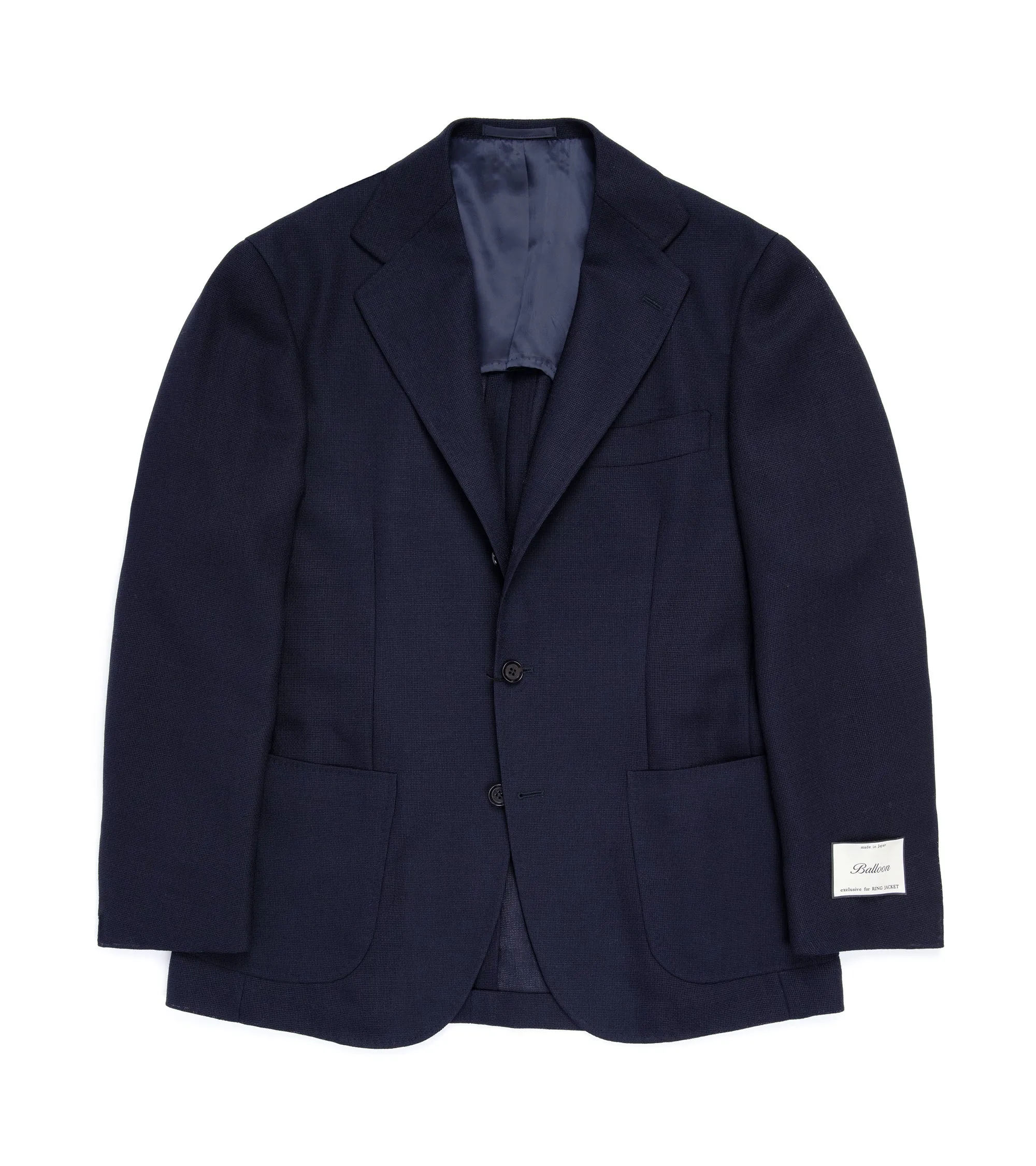 Ring Jacket Wool Mesh Balloon Jacket: Navy