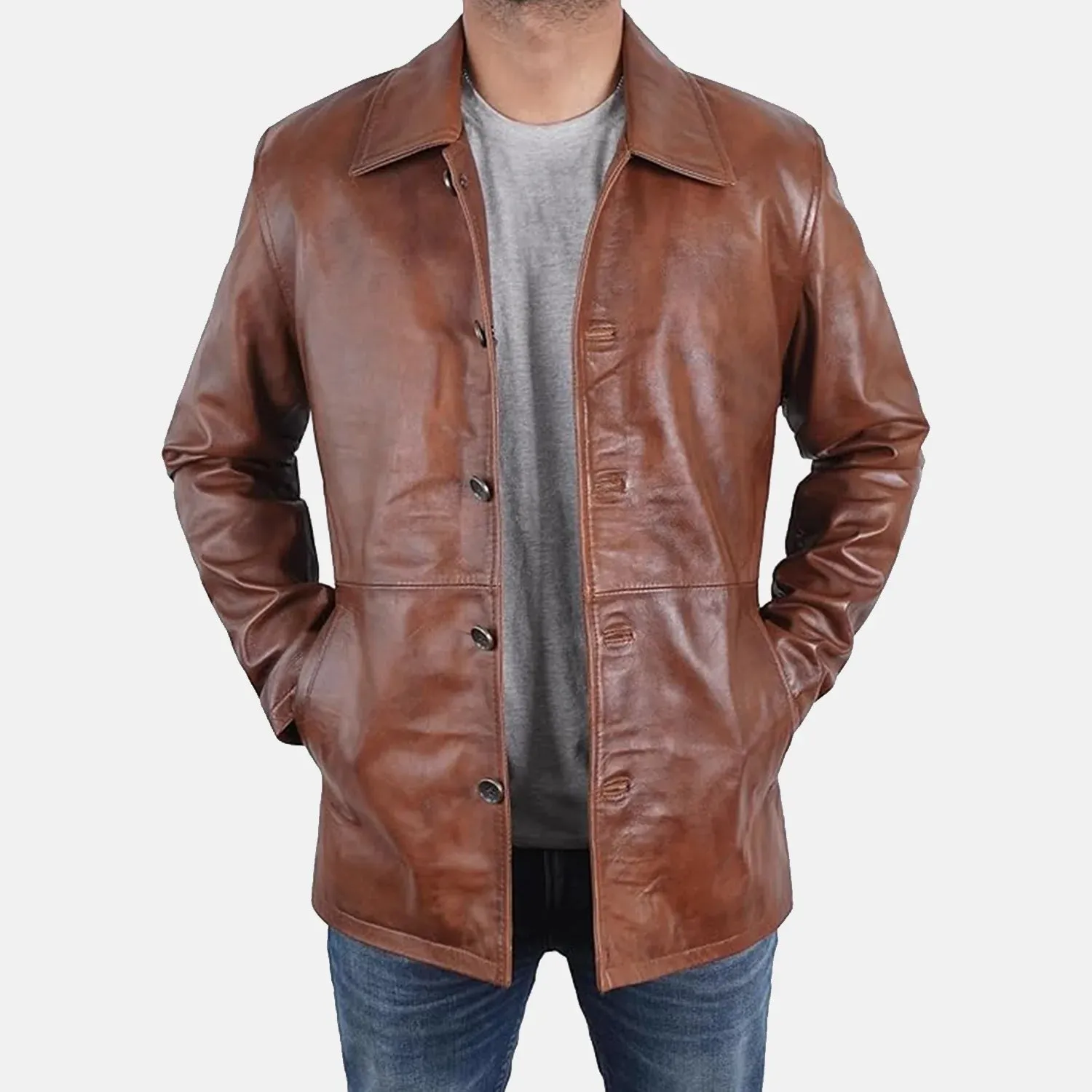 Royal Rogue Leather Blazer Men