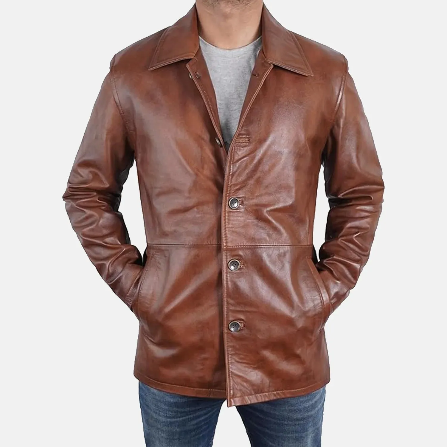 Royal Rogue Leather Blazer Men