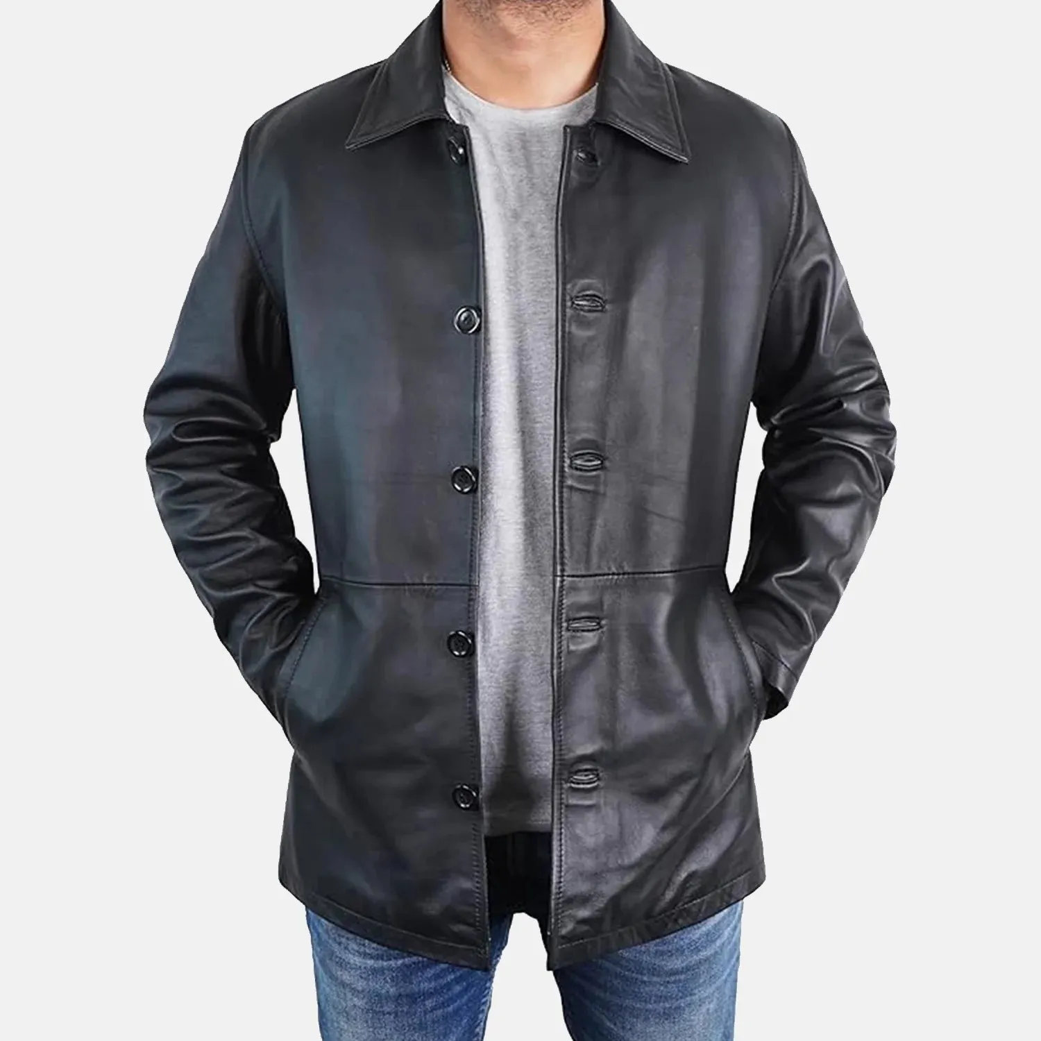 Royal Rogue Leather Blazer Men