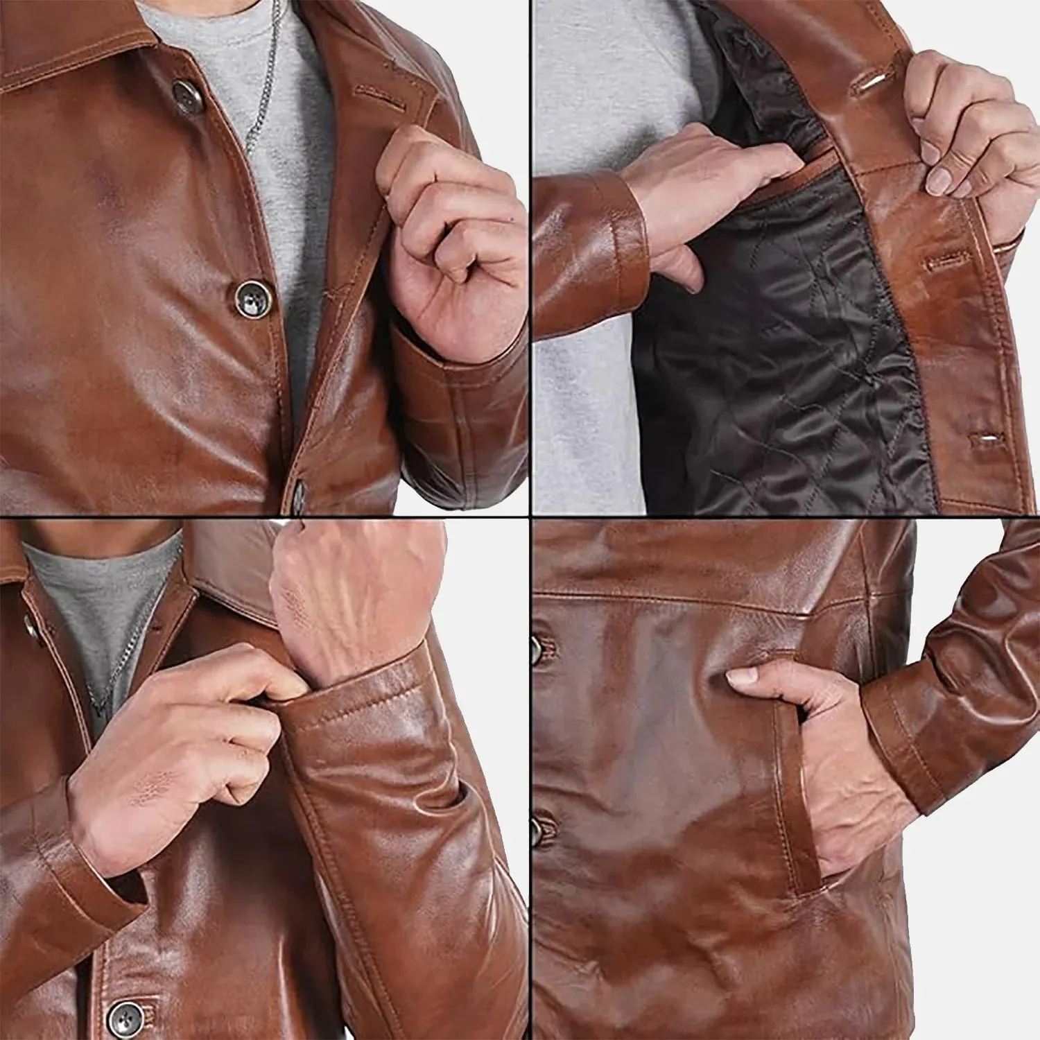 Royal Rogue Leather Blazer Men