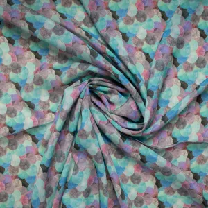 Sky Blue Digital Print Shisha Crepe Fabric