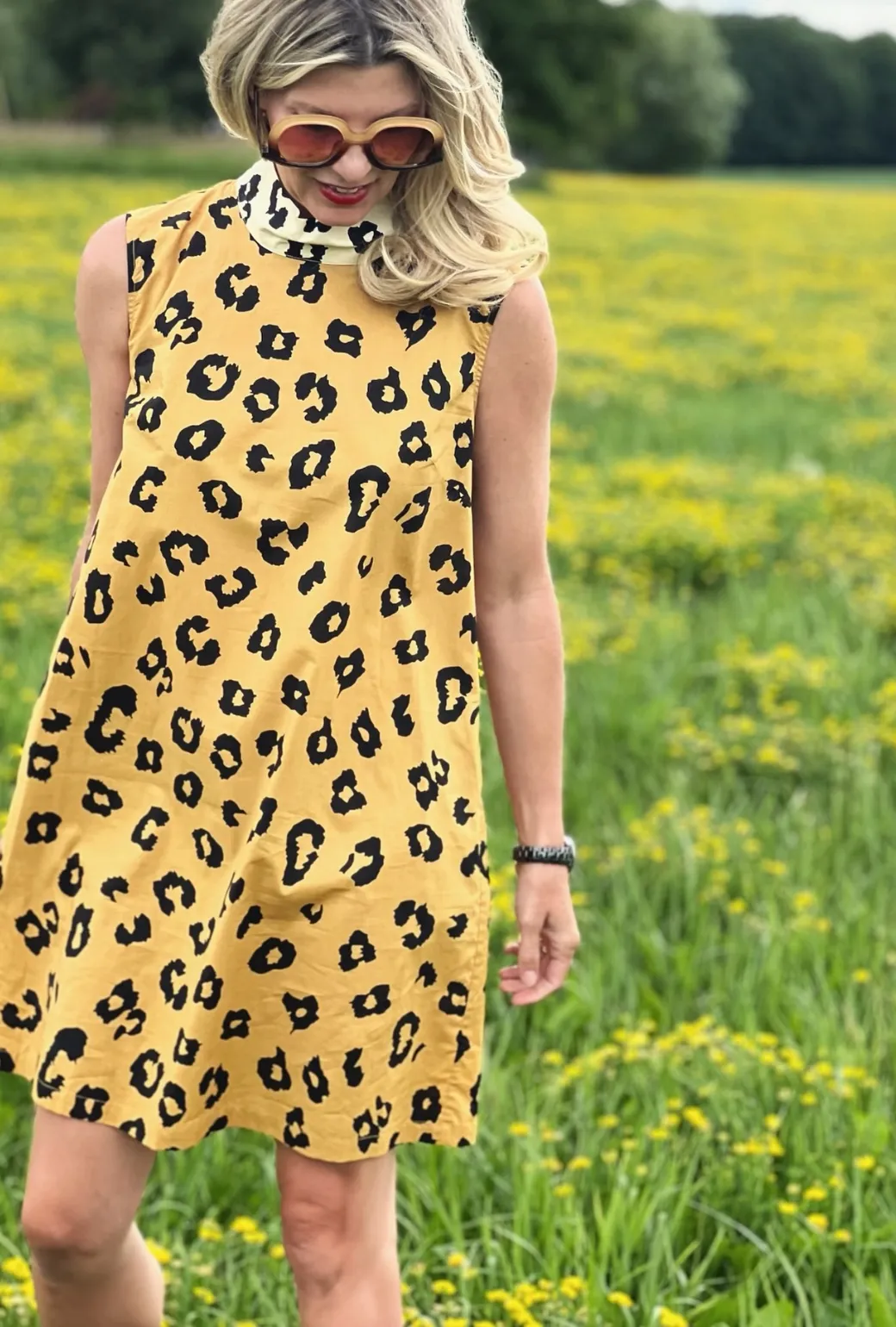 Sleeveless Mod Dress - Cheetah