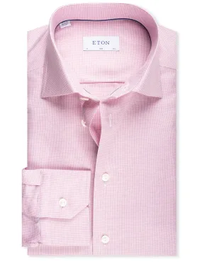 Slim Fit Puppytooth Formal Shirt Pink