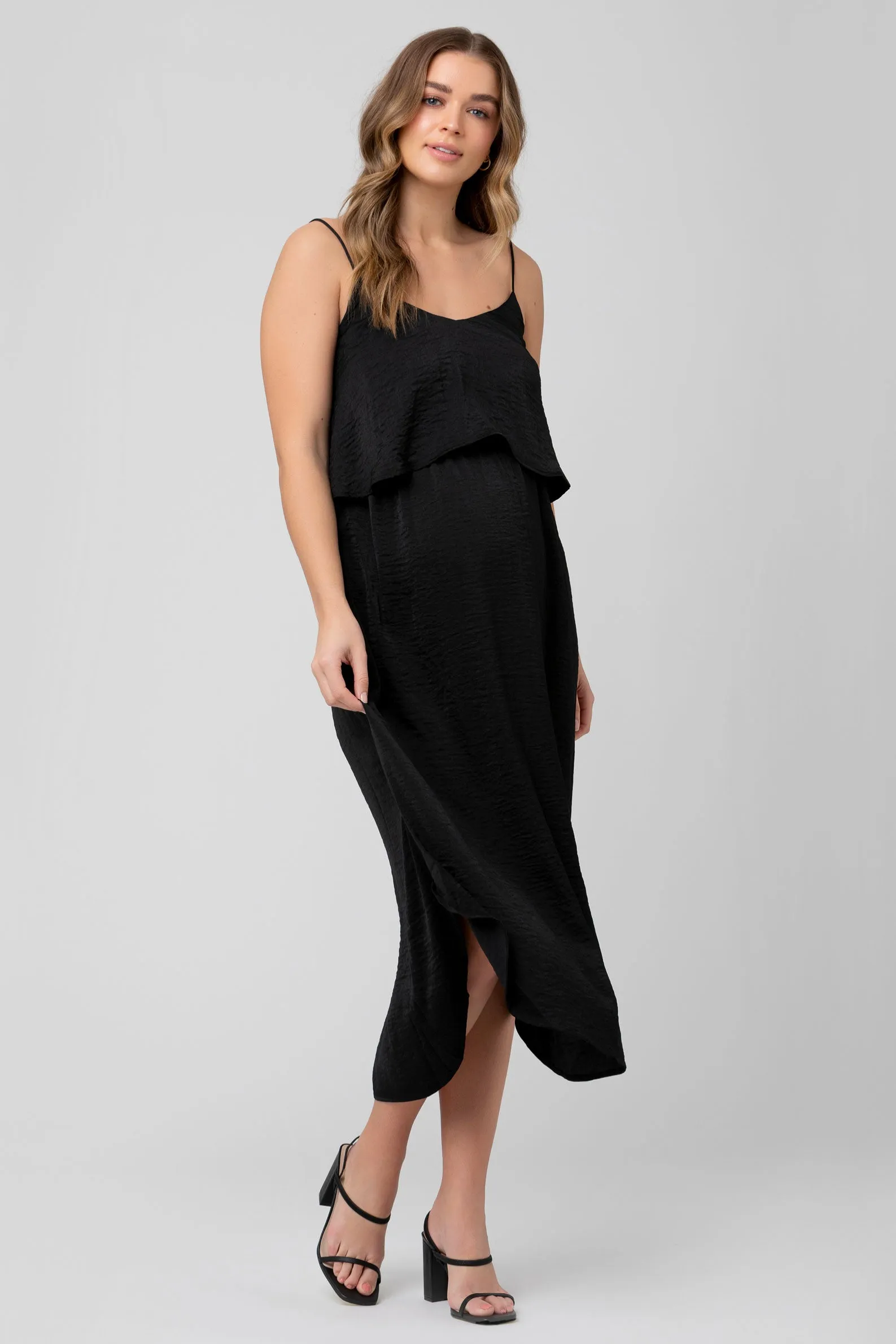 Slip Maternity Nursing Dress Caviar