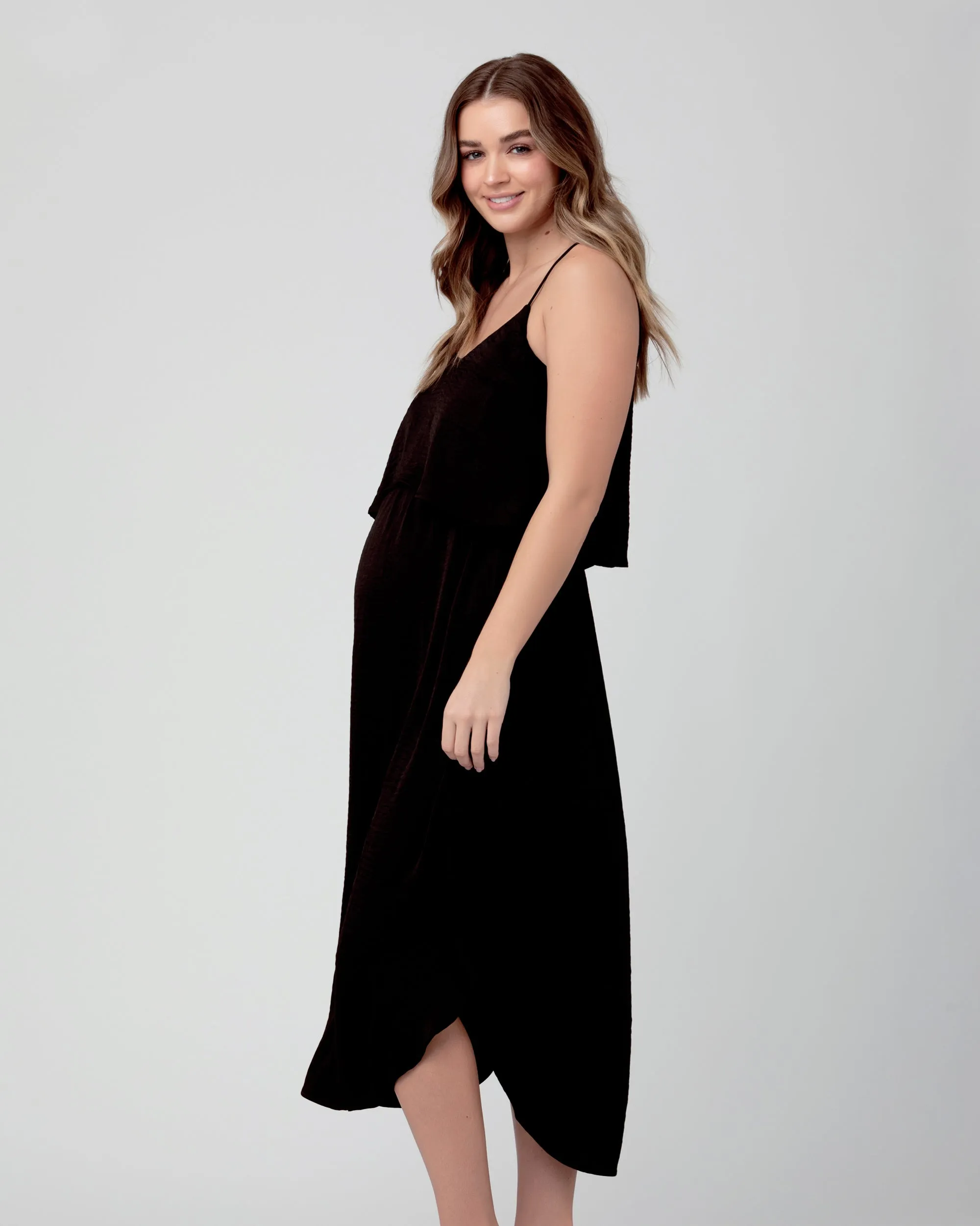 Slip Maternity Nursing Dress Caviar