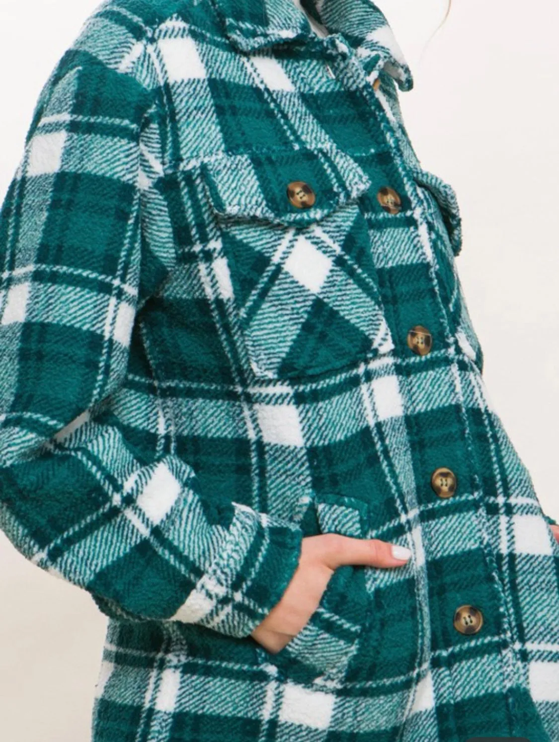 So Plaid to Meet You Fleece Shacket