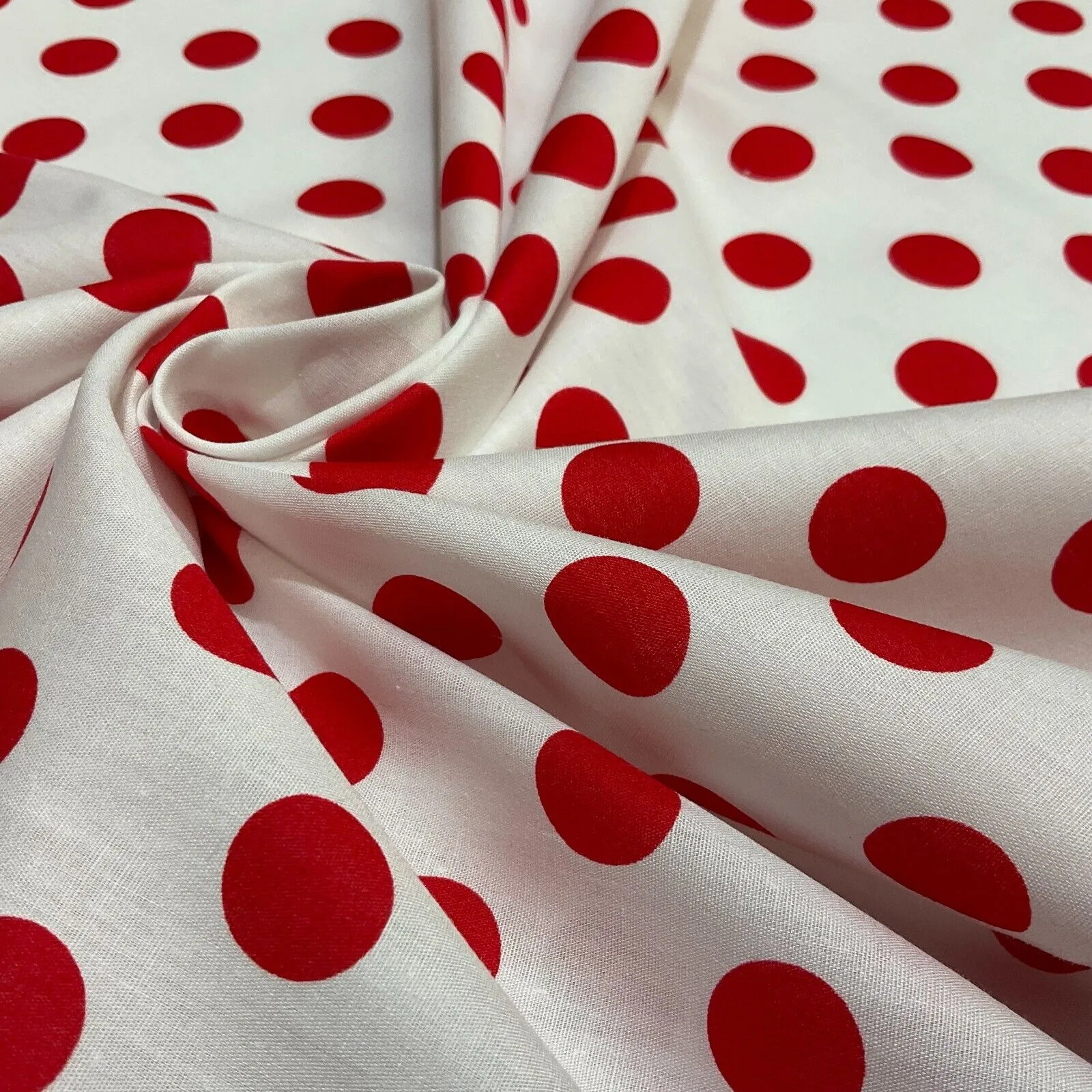 Soft Touch 100% Cotton Polka dot spot dotted printed dress fabric M1648