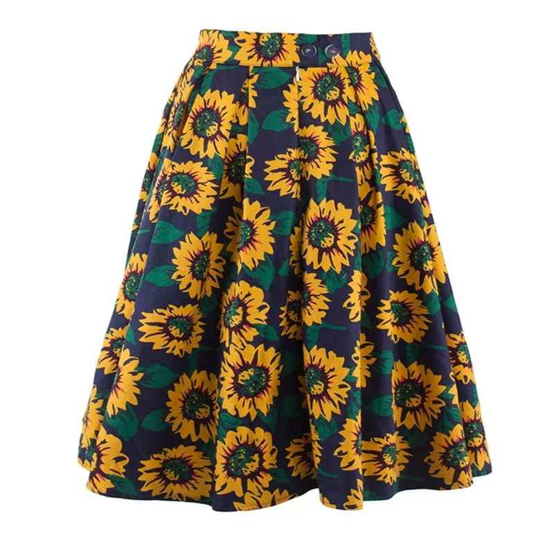 Sunflower Vintage Pleated Skirt