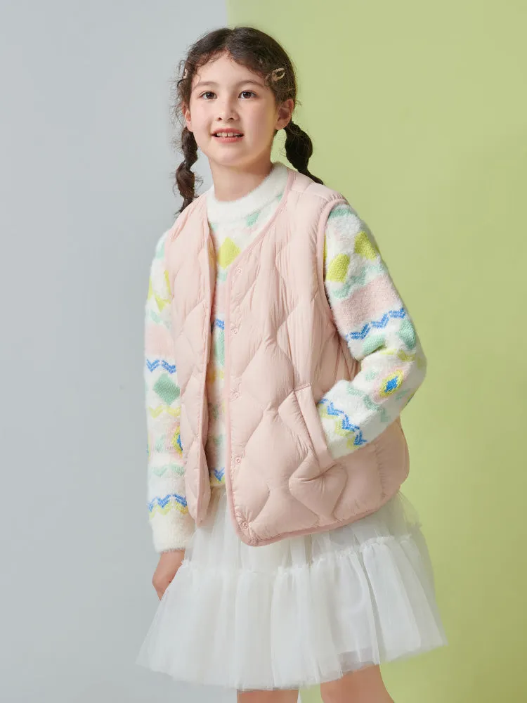 TANBOER Kid's Light Quilted Down Vest Boys Girls