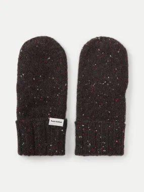 The Donegal Wool Mittens in Maroon